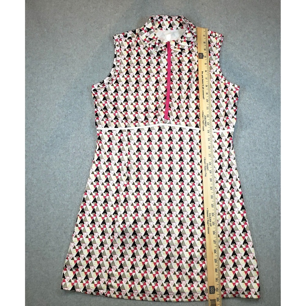 GG Blue Luxe Sport Dress Womens Multicolor Sz M Triangular Geometric Design Golf - Picture 5 of 9